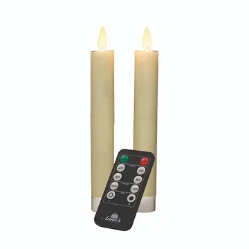 Dinerkaars LED Wax Ivoor 18 cm 2 stuks met afstandsbediening