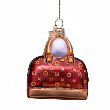 Vondels Kersthanger designer tas bruin 8 cm