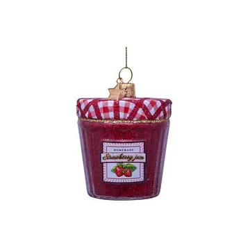 Vondels Kersthanger rode aardbeienjam pot 7 cm
