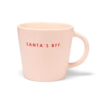 Vondels Ceramic cappuccino cup santa's bff ecru 250 ml