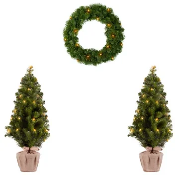 Startree deurset Alaskan krans 50 cm 2x miniboom 90 cm