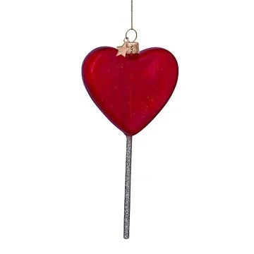 Vondels Kersthanger lolly rood 14 cm