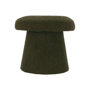 Home & Styling Poef Paddenstoel Teddy Olijf Groen 43 cm