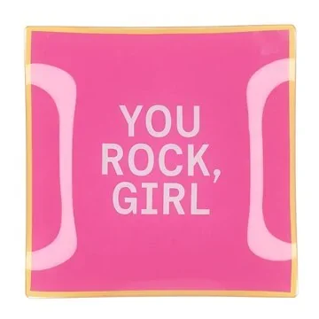 Daan Kromhout Design Bord Vierkant You Rock Girl 18 x 18 x 2 cm