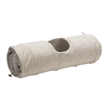 Designed by Lotte Kattenspeelgoed Kattentunnel Ribbed Lichtgrijs 75 x 25 x 25 cm