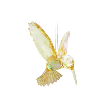 Ornament kolibri goudgeel 9 x 10 x 11 cm