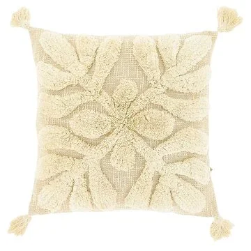 Unique Living Sierkussen Fenne Beige Blad 45 x 45 cm