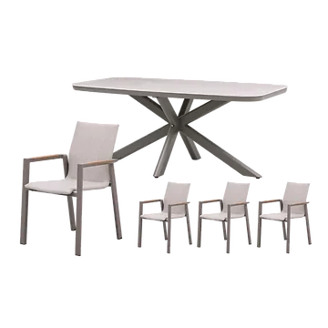 Royal Seasons Diningset 4-zits Solare Espresso