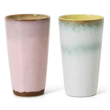 HKliving Latte Mok 70's Ceramics Fresco 2 stuks 0.3 L