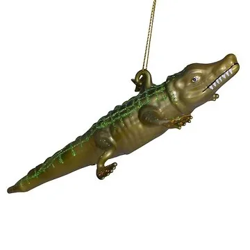 Vondels Kersthanger krokodil groen 2.5 cm
