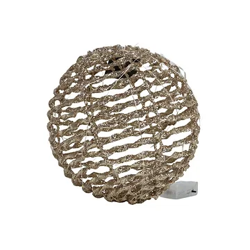 Lichtbol LED goud glitter 30 lampjes 20 cm
