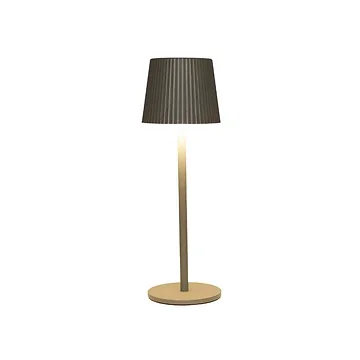 Draadloze Tafellamp ribbel mat olijf LED dimbaar 27.5 x 9 cm