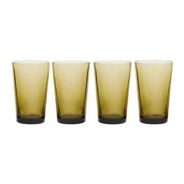 HKliving Theeglazen 70's Glassware Mud Brown 4 stuks 0.43 L
