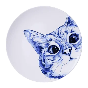 Heinen Delfts Blauw Wandbord Poes