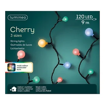 Lumineo Cherryverlichting LED 9m 120 lampjes multi