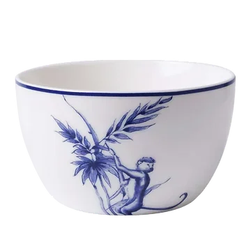 Heinen Delfts Blauw Dipschaaltje Aapjes