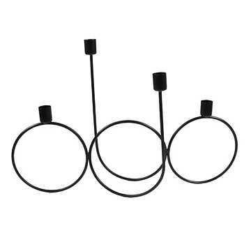 Kandelaar ringen zwart 45 x 30 x 20 cm
