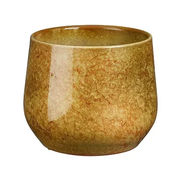 Mica Decorations Bloempot Hugo Rond Oker 13.5 x 16 cm