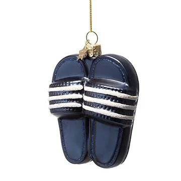 Vondels Kersthanger slippers blauw 10 cm