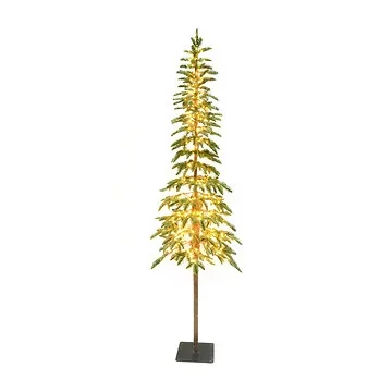 Evergreen kunstkerstboom mountain met verlichting en dimmer 180 x 48 cm
