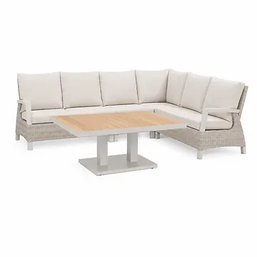 Royal Seasons Loungeset 6-zits Athene met Verstelbare Tafel Zand