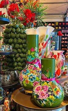 Atelier Vio Vaas Groen Handgeschilderd