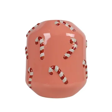 Mica Decorations Vaas zuurstok roze 28 x 25.5 cm