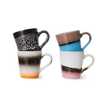 HKliving 70s Ceramics espresso mugs Funky 4 stuks