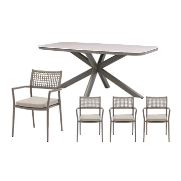 Royal Seasons Diningset 4-zits Solare Espresso