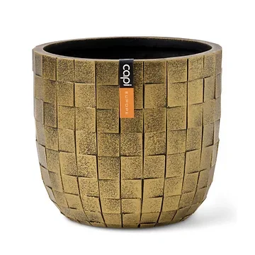 Capi Europe Bloempot Blocks Zwart Goud 9 x 8 cm