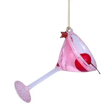 Vondels Kersthanger cosmopolitan cocktail roze 8.5 cm