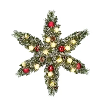 Krans Kaprun ster frosted 15 lampjes 60 x 60 cm