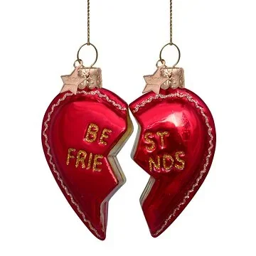 Vondels Kersthanger set of best friends heart 8.5 cm