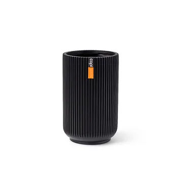 Capi Europe Vaas hoog Groove zwart 11 x 11 x 17 cm
