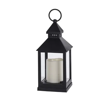 Lantaarn met LED kaars 23 cm