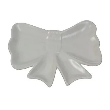Schaaltje strik white 14.5 x 11 cm
