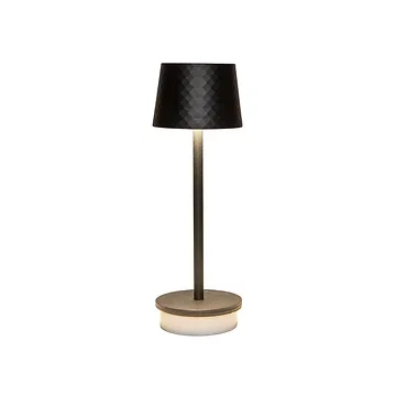Draadloze Tafellamp mat zwart LED dimbaar 22.5 x 8.5 cm