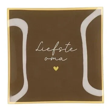 Daan Kromhout Design Bord Vierkant Liefste Oma 18 x 18 x 2 cm