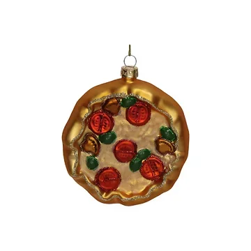 Kersthanger Pizza Glas Multi 11.7 cm