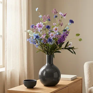 Silk-Ka & De Bosrand Luxe Kunstboeket Midnight Bloom Blauw