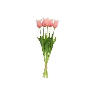 Kunstbloem Zijde Tulp Roze 46cm 5 stuks