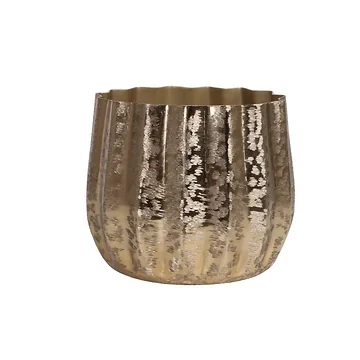 Pot aluminium brush gold 20 x 19.5 cm