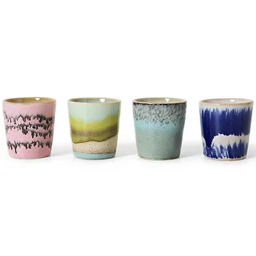 HKliving Eierdopjes 70's Ceramics Vibrance 4 stuks