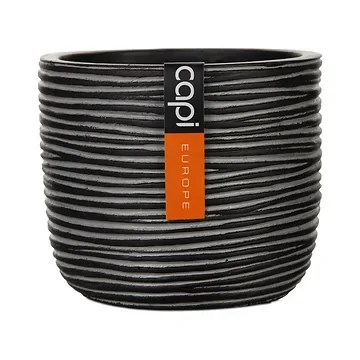 Capi Europe Pot bol Rib antraciet 9 x 9 x 8 cm