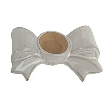 Waxinelichthouder strik white 15 x 9 x 4.5 cm