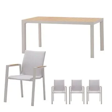 Royal Seasons Diningset 4-zits Solare Zand