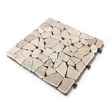 Terrastegel Qlik travertin mozaiek cream 30 x 30cm 6 stuks