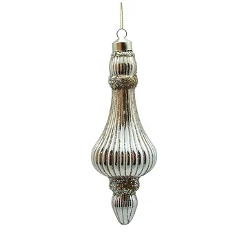 Kerstornament champagne glas 17 cm