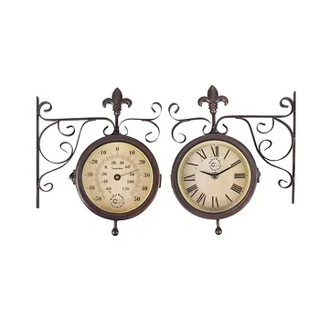 Esschert Design Stationsklok inclusief thermometer