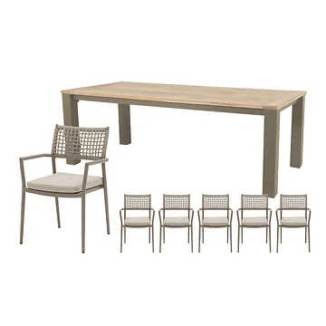 Royal Seasons Diningset 6-zits Liv Espresso